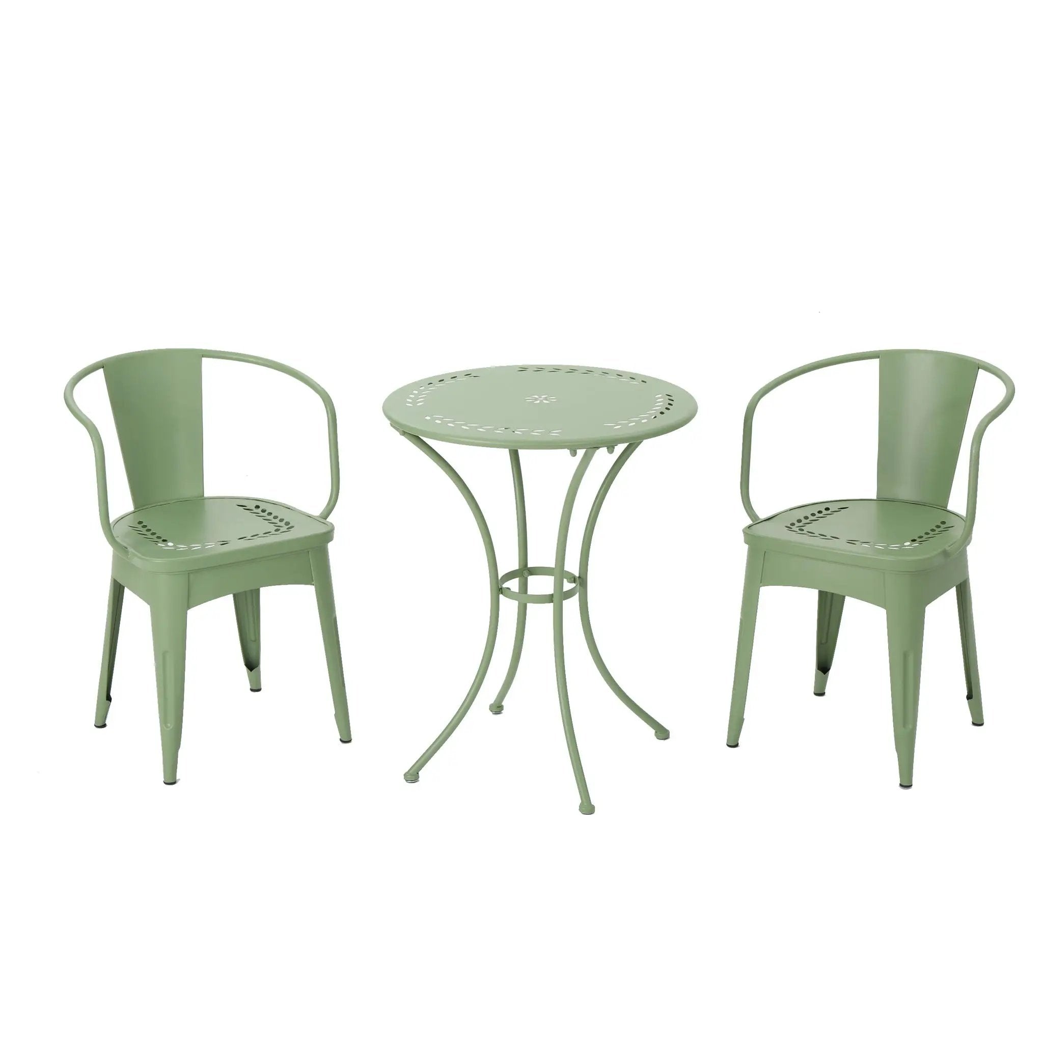 Ambrosia - 3 Piece Bistro Set With Leaf Motifs Top And Seat by HouseOfZazla