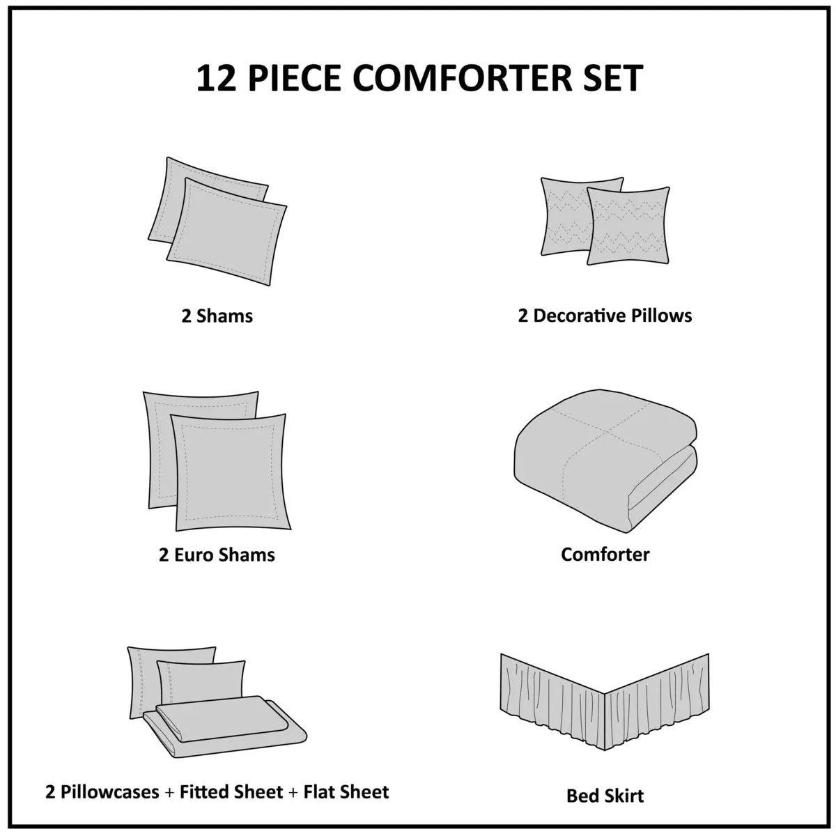 12 Piece Comforter Set with Cotton Bed Sheets Blue King by HouseOfZazla
