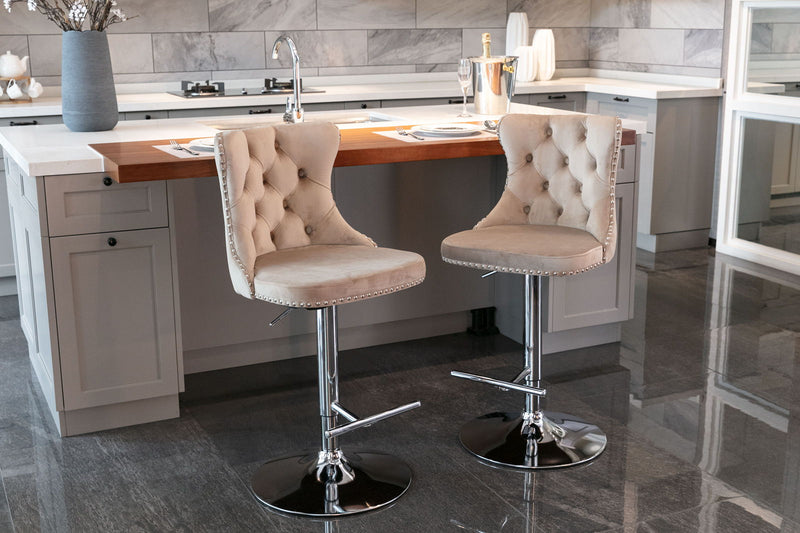 Swivel Adjustable Height Barstools Set of 2 by HouseOfZazla