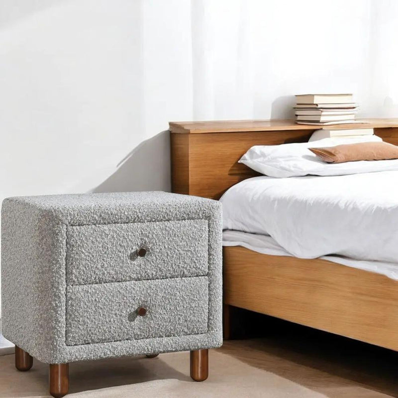 Cleo - Nightstand - Gray Boucle by Unique Piece Furniture