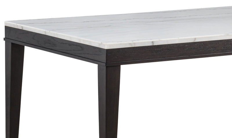 Averill 7-piece White Marble Top Dining Set Dark Grey and Coffee Bean by Unique Piece Furniture
