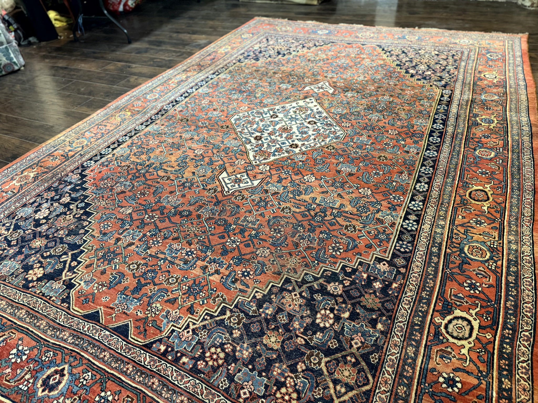 Antique Persian Bidjar Rug 8x12, Rare Persian Carpet by Jewel Rugs