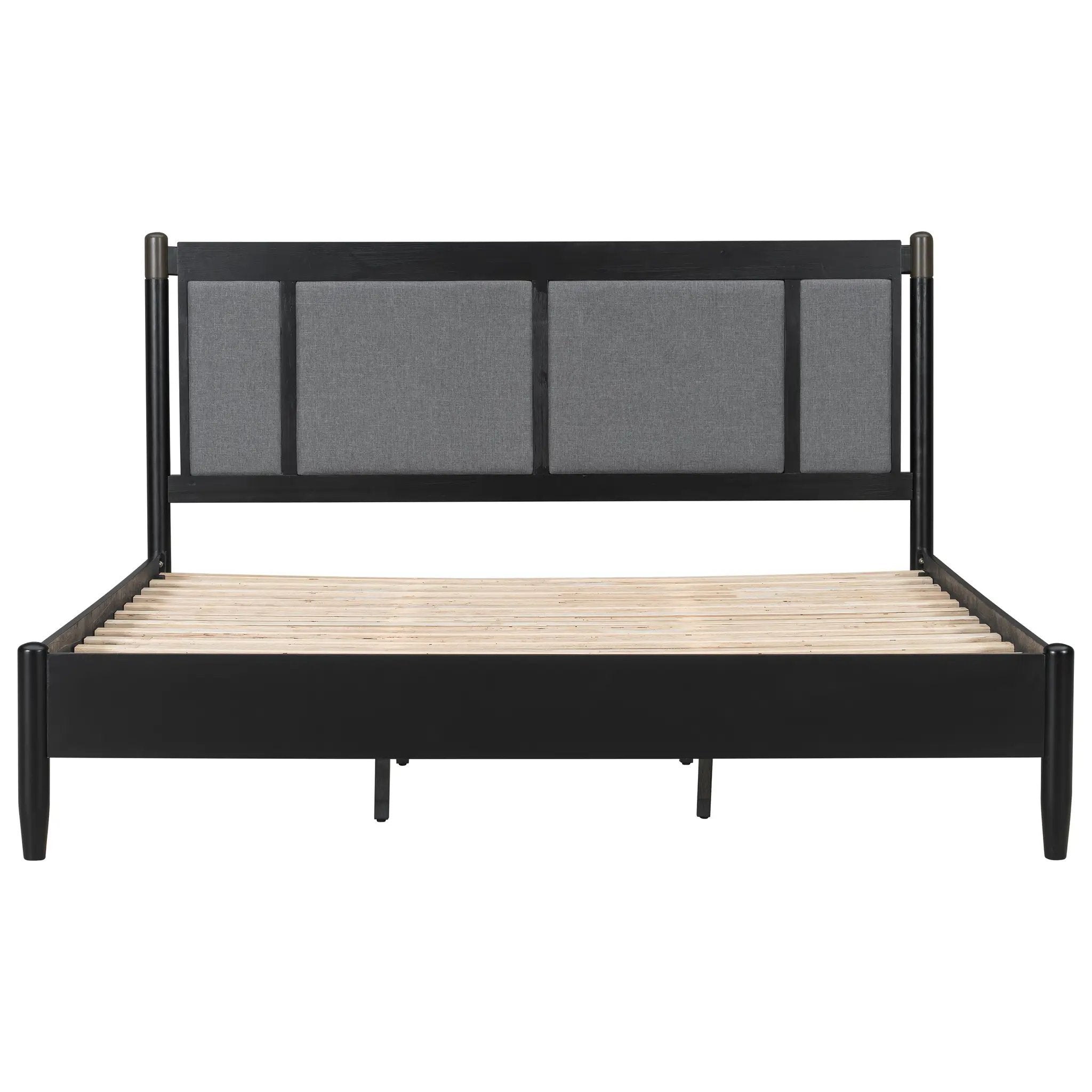 Solid Wood King Bed, Heavy Duty Support Without a Box Spring by HouseOfZazla