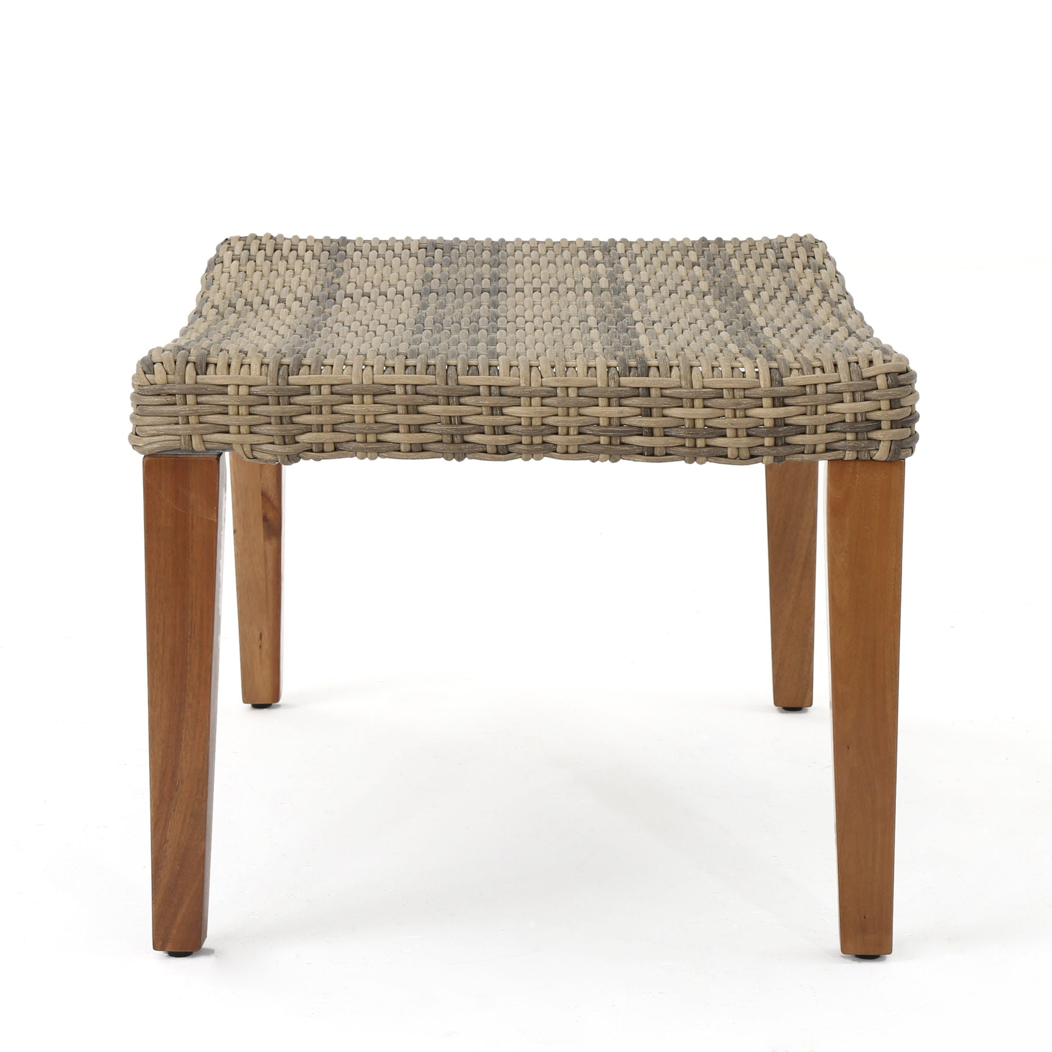 Outdoor Rattan Wicker Ottomans - Gray by HouseOfZazla