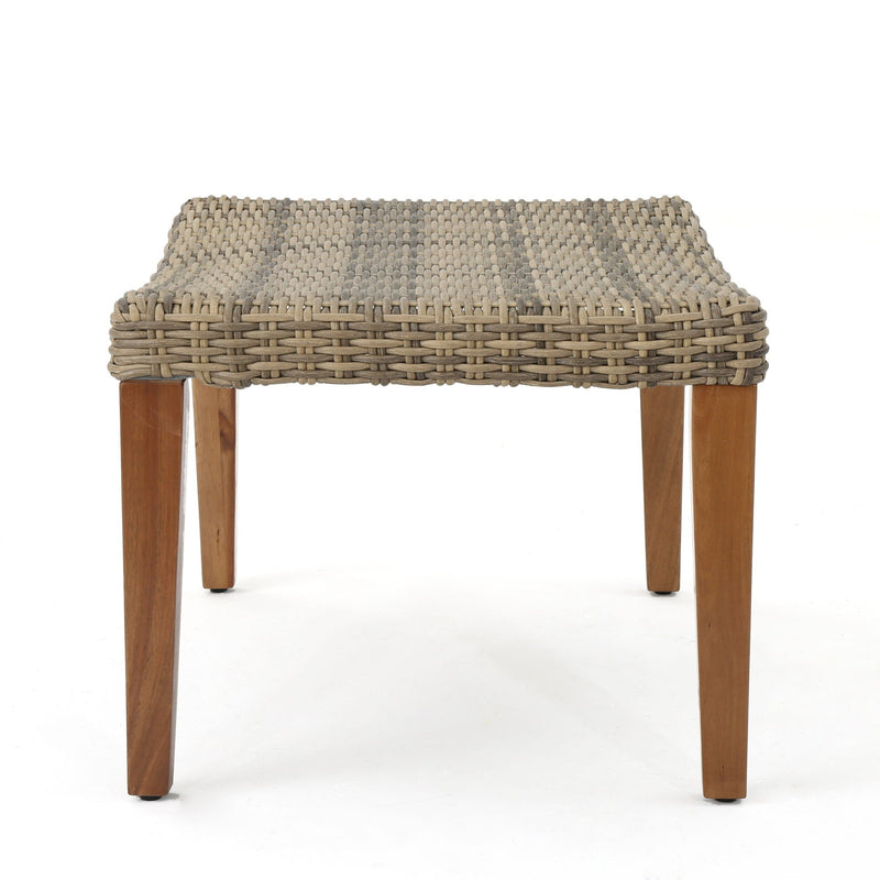 Outdoor Rattan Wicker Ottomans - Gray by HouseOfZazla