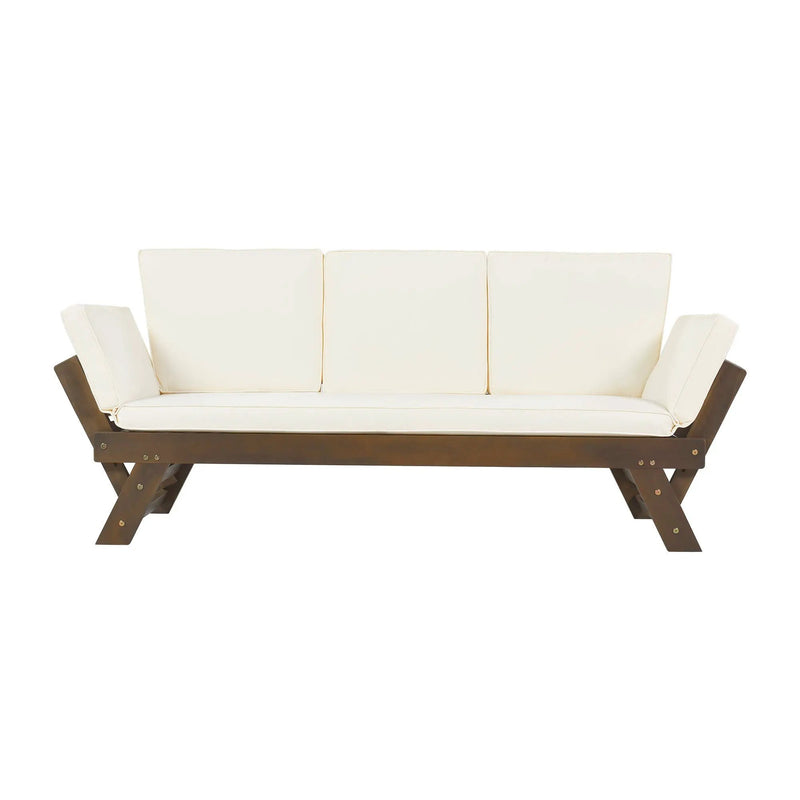TOPMAX Outdoor Adjustable Patio Wooden Daybed Sofa Chaise Lounge by HouseOfZazla