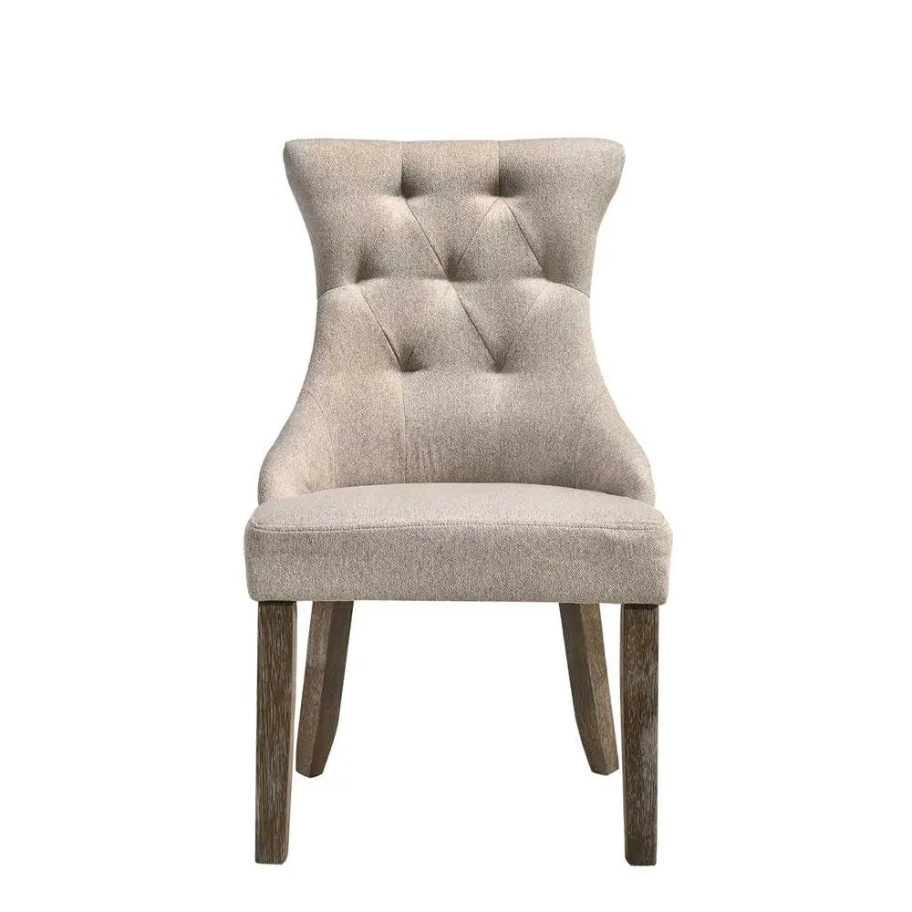 Gabrian - Side Chair (Set of 2) - Two-Tone Beige Fabric & Reclaimed Gray by Unique Piece Furniture
