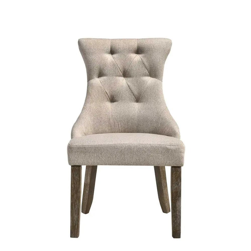 Gabrian - Side Chair (Set of 2) - Two-Tone Beige Fabric & Reclaimed Gray by Unique Piece Furniture