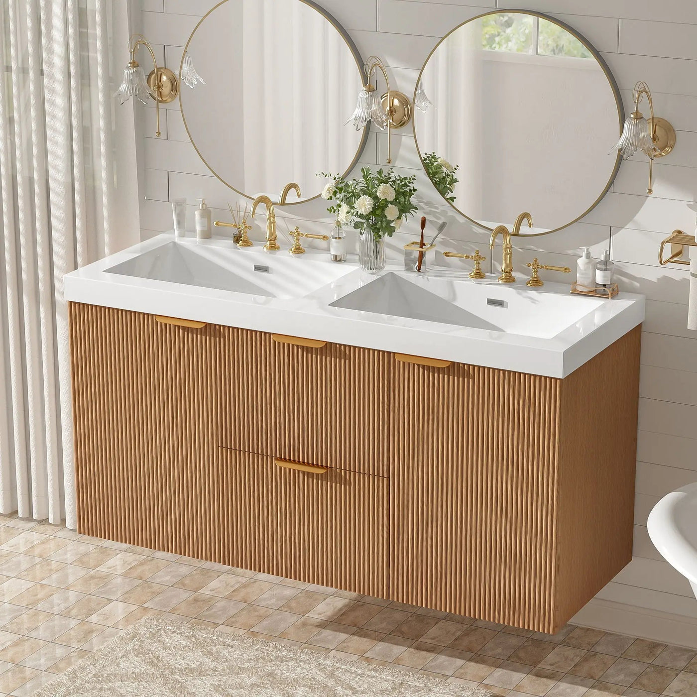 Modern Wall Mounted Bathroom Vanity, Soft Close Doors by Unique Piece Furniture