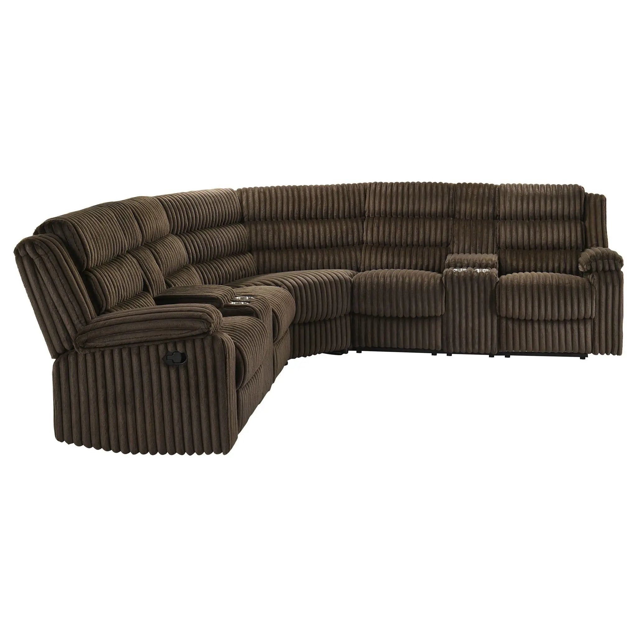 Atkinson Upholstered Reclining Sectional Sofa Chocolate by Unique Piece Furniture