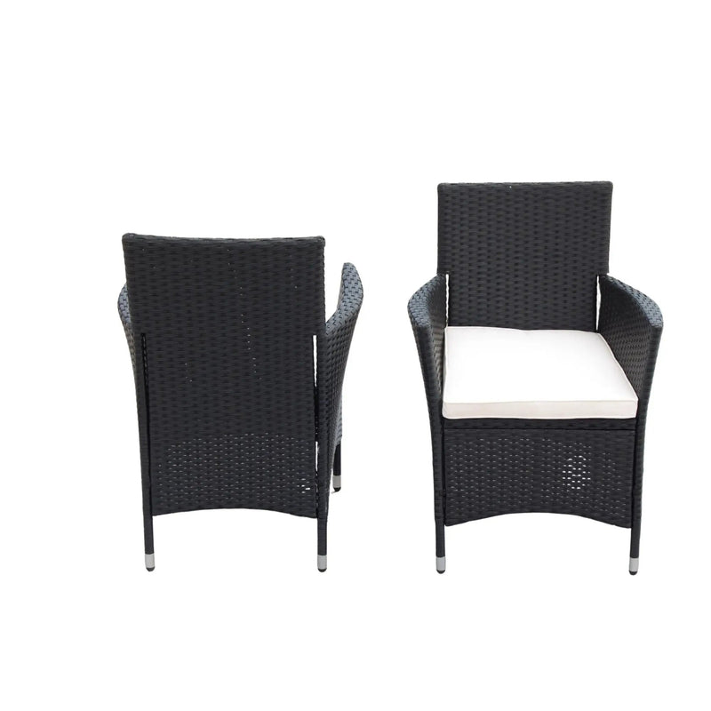 Outdoor Patio Wicker Dining Set With Acacia Wood Top by HouseOfZazla