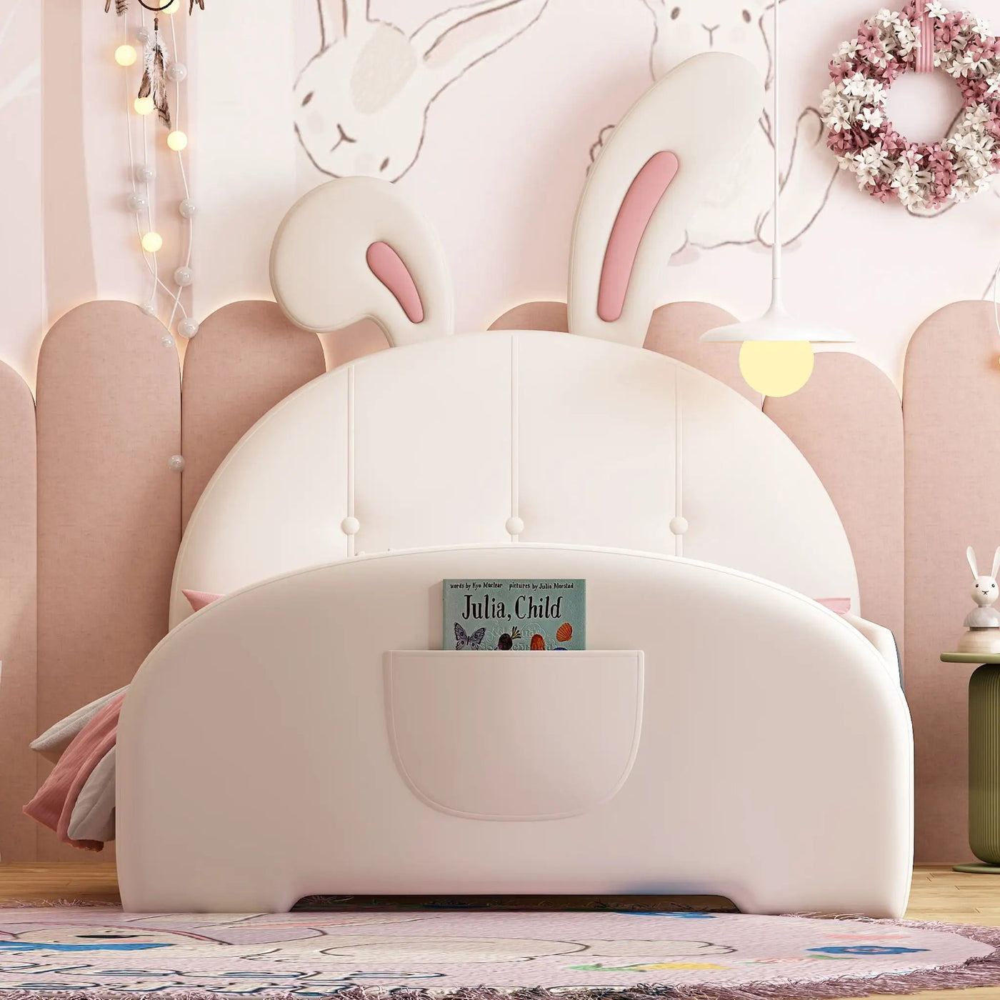 Upholstered Rabbit-Shape Princess Bed With Headboard And Footboard by Unique Piece Furniture