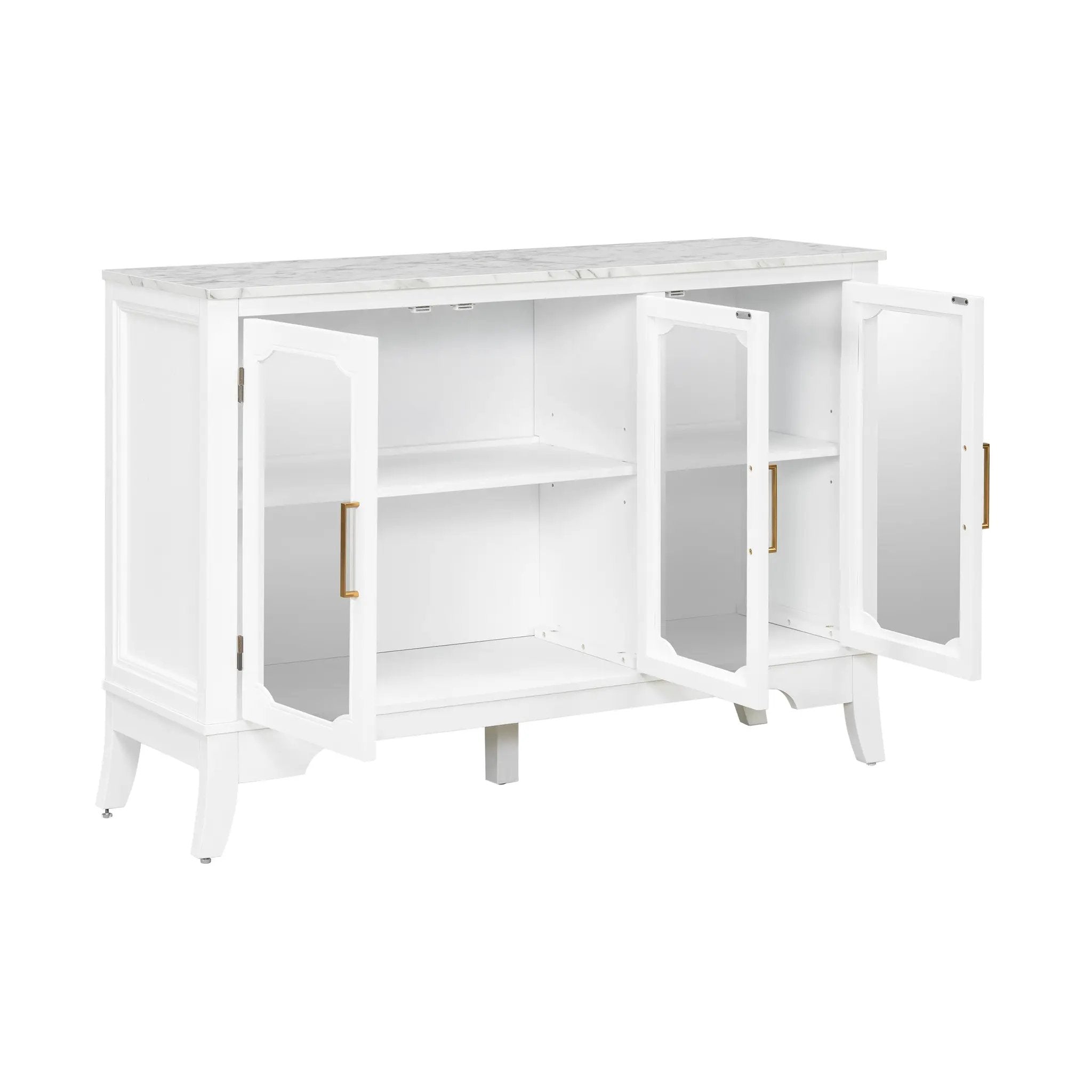 Storage Cabinet 3 Doors Stylish Style White by HouseOfZazla
