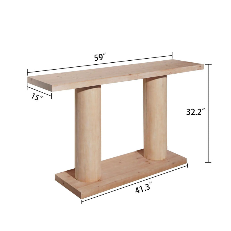 Double Cylinder Base Console Table For Living Room - Multi by Unique Piece Furniture