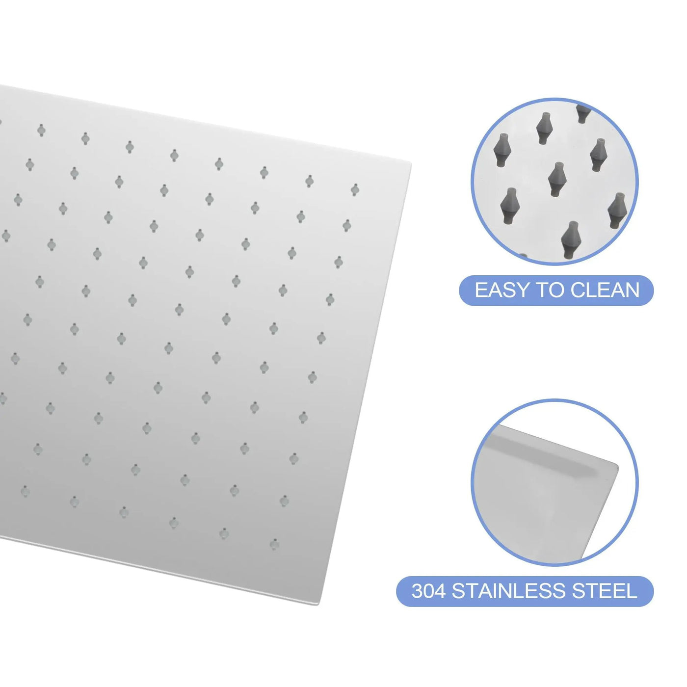 Modern 10" Square Rainfall Shower Head & Stainless Steel Wall Or Ceiling Mount Luxury Spa Shower Panel by HouseOfZazla
