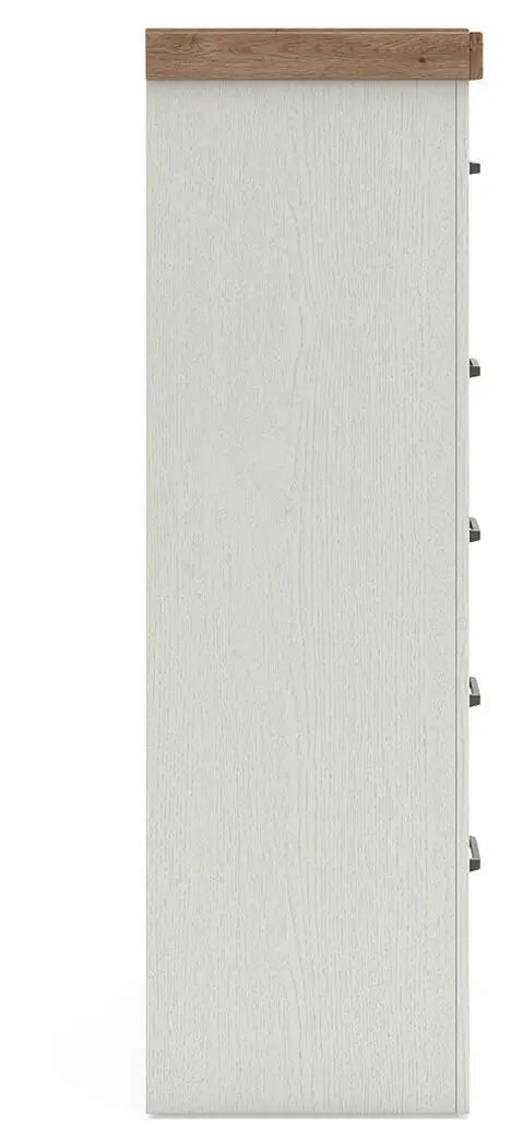 Savonport - Five Drawer Chest - White / Brown by Unique Piece Furniture