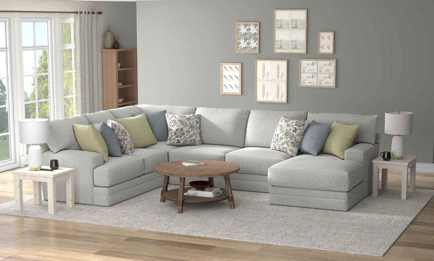 Stockbridge - Sectional With Comfort Coil Seating And 9 Accent Pillows Included by Unique Piece Furniture