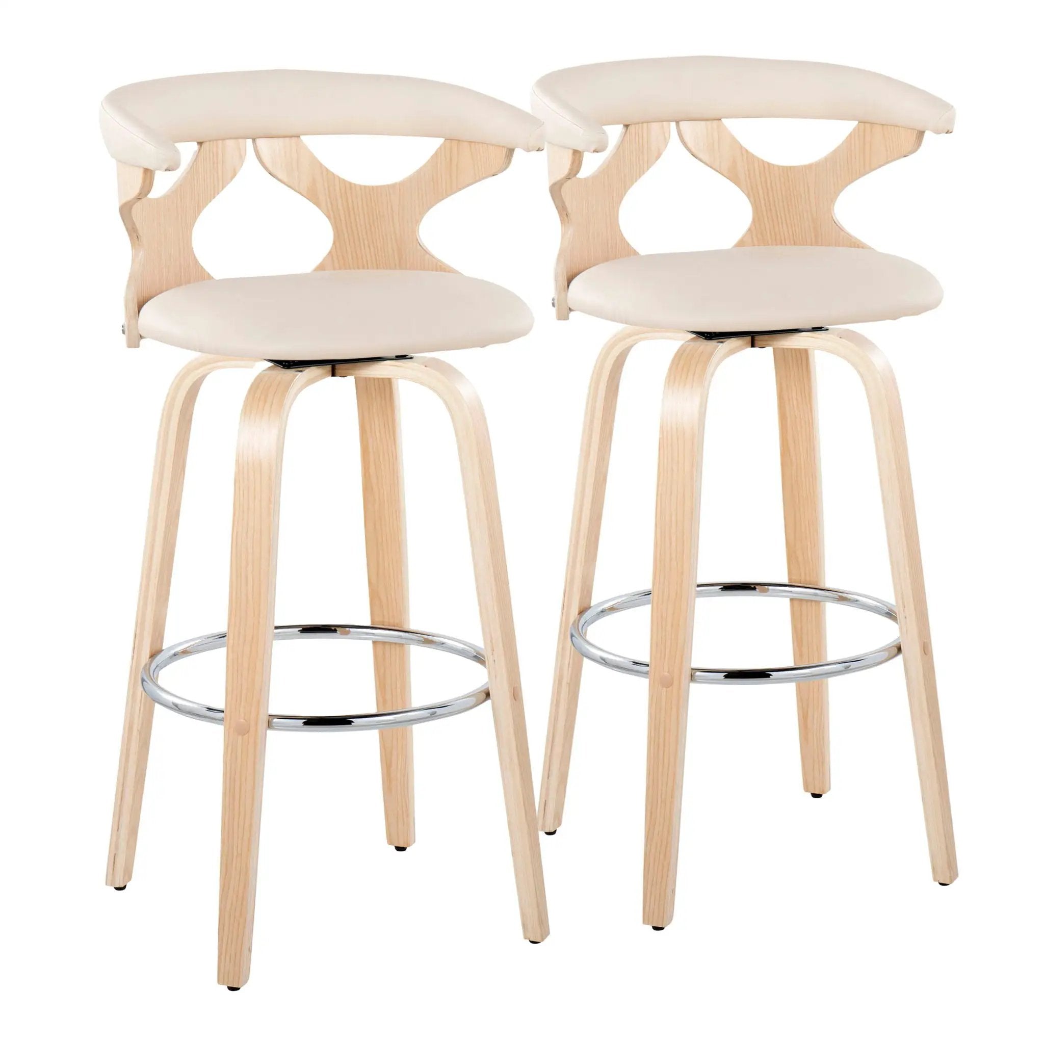 Gardenia - Contemporary Fixed Height Barstool With Swivel With Round Footrest (Set of 2) by Unique Piece Furniture