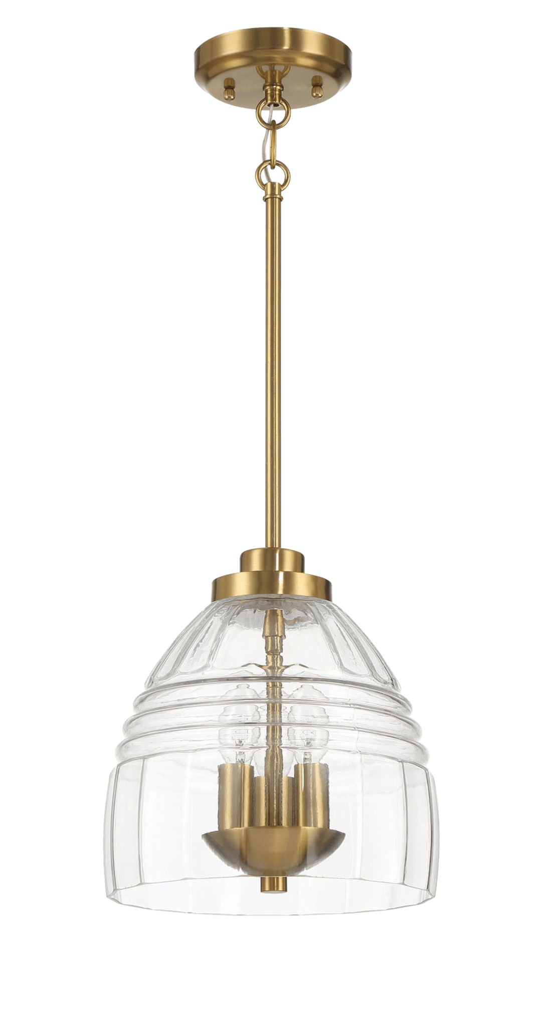Ember - 3 Candle Lights Chain Pendant - Clear / Gold by HouseOfZazla