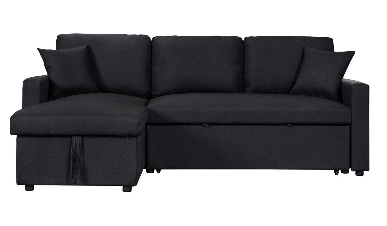 Paisley - Fabric Reversible Sleeper Sectional Sofa With Storage Chaise by HouseOfZazla