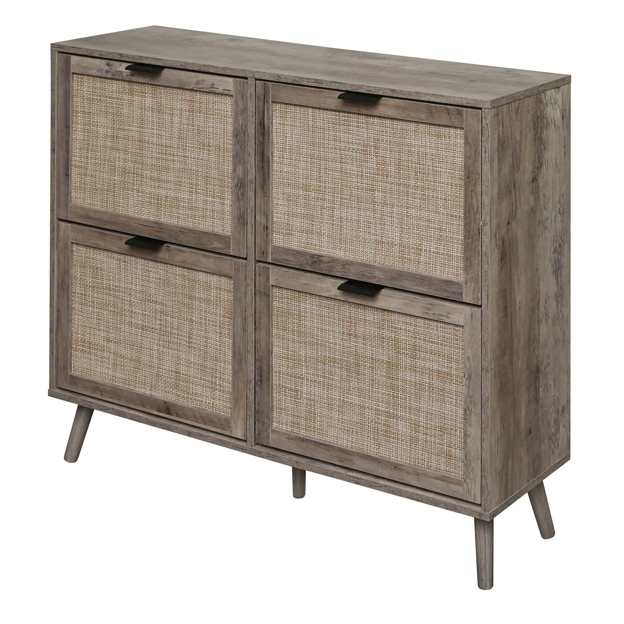 4 Door Shoe Rack, Freestanding Modern Shoe Storage Cabinet by HouseOfZazla