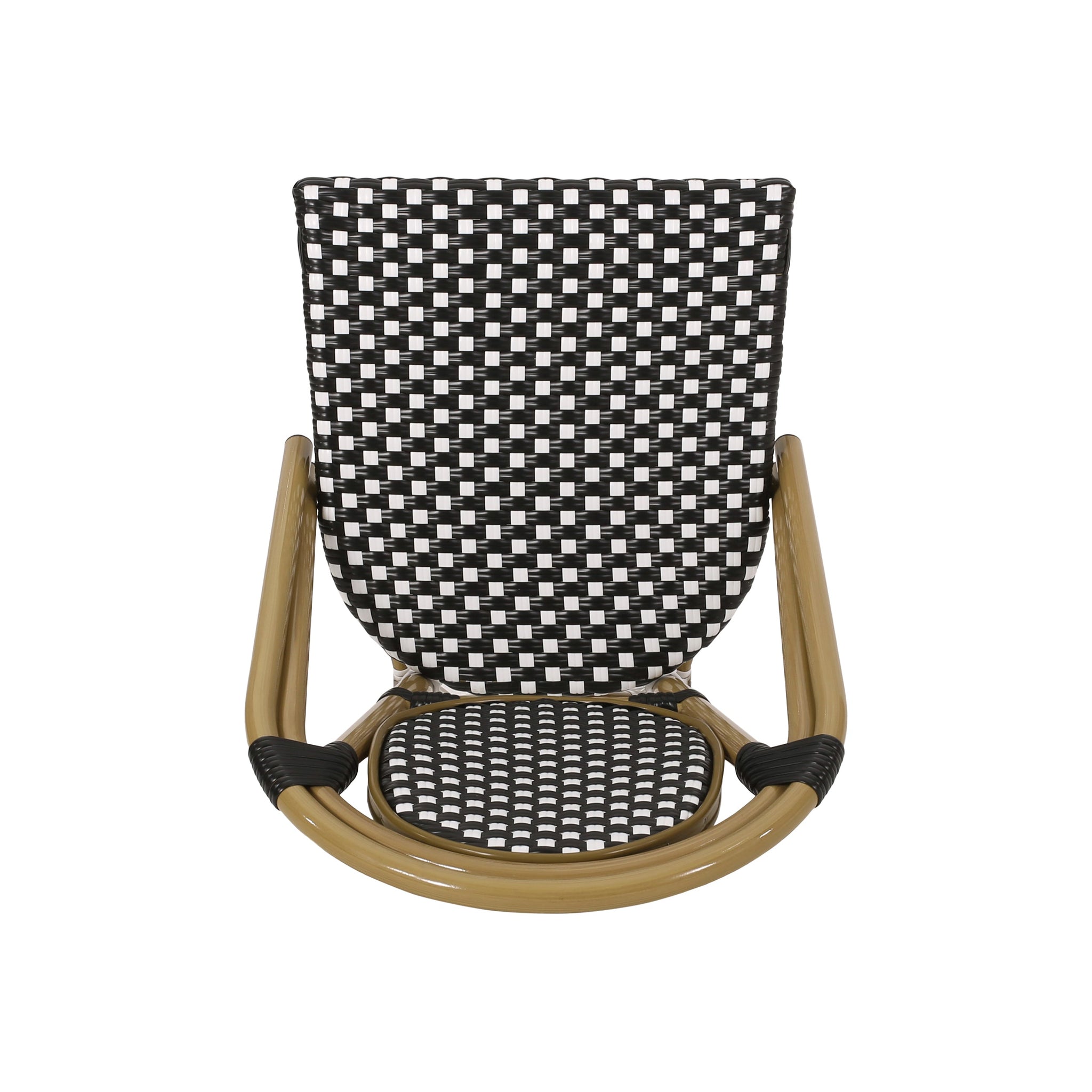 Outdoor PE Rattan and Aluminum French Bistro Chair, Set of 2 by HouseOfZazla