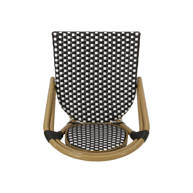 Outdoor PE Rattan and Aluminum French Bistro Chair, Set of 2 by HouseOfZazla
