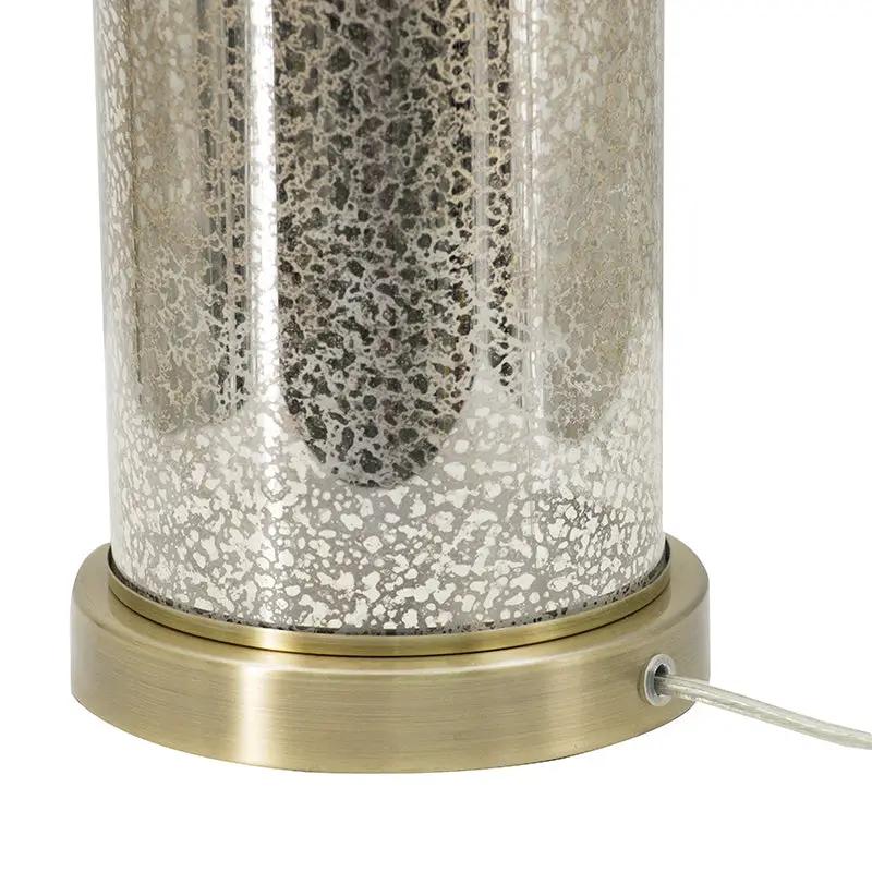 16x16x35 Gold Mirrored Glass Table Lamp with White Fabric Shade by HouseOfZazla