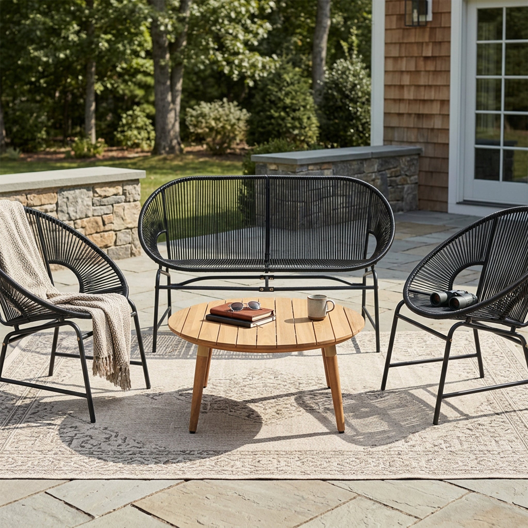Nusa Outdoor Patio 4-Pcs Chat Set by HouseOfZazla