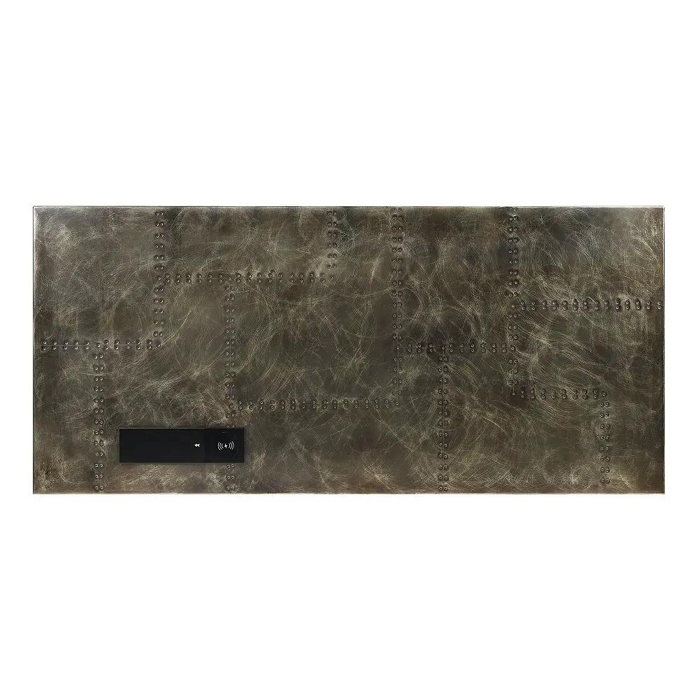 Brancaster - Executive Writing Desk With USB - Bronze Aluminum by Unique Piece Furniture