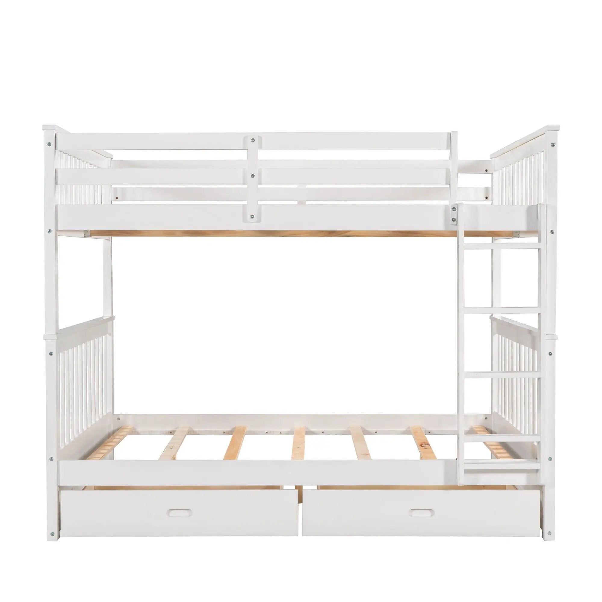 Bunk Bed With Ladders And 2 Storage Drawers