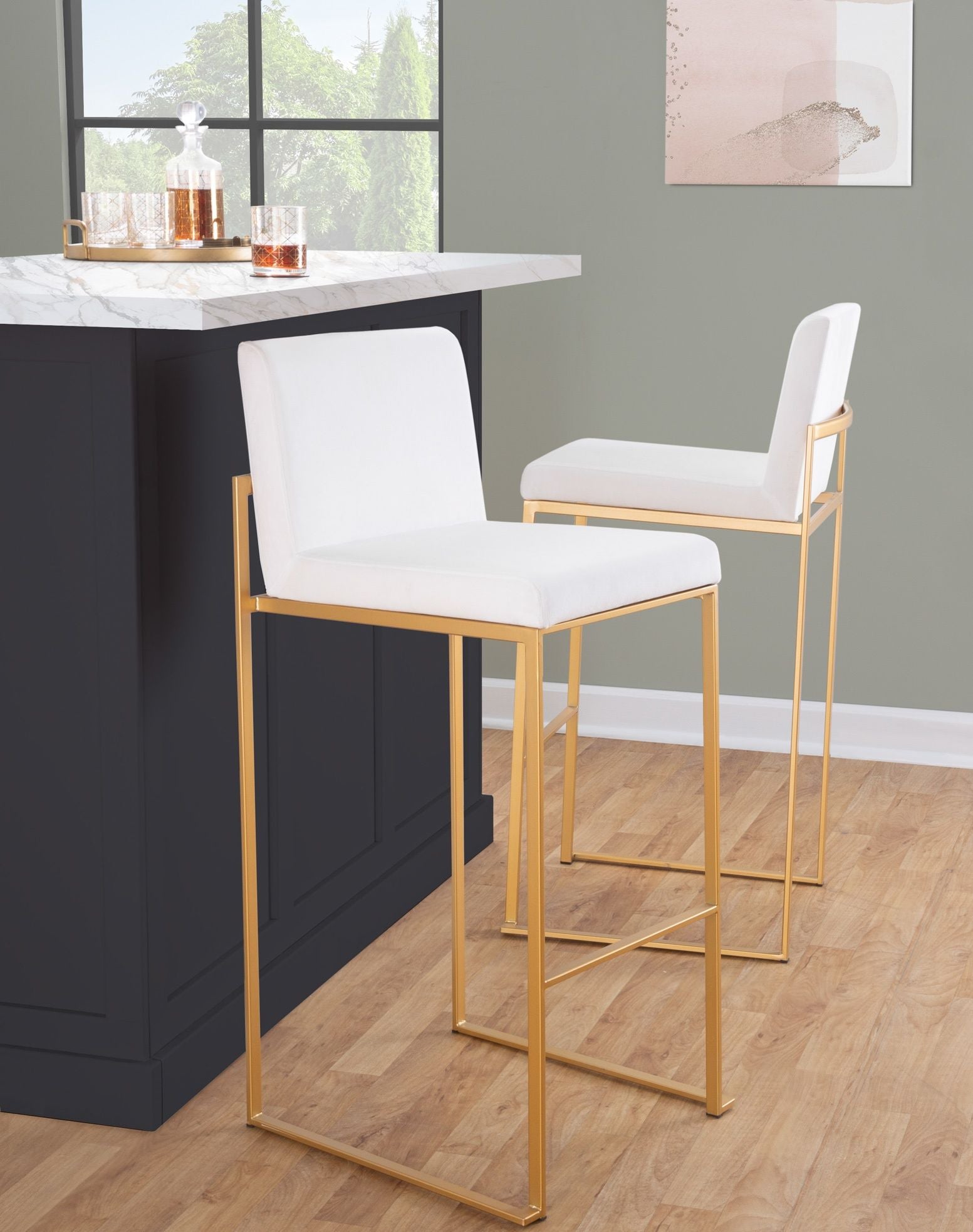 Fuji - Contemporary Design High Back Barstool by Unique Piece Furniture