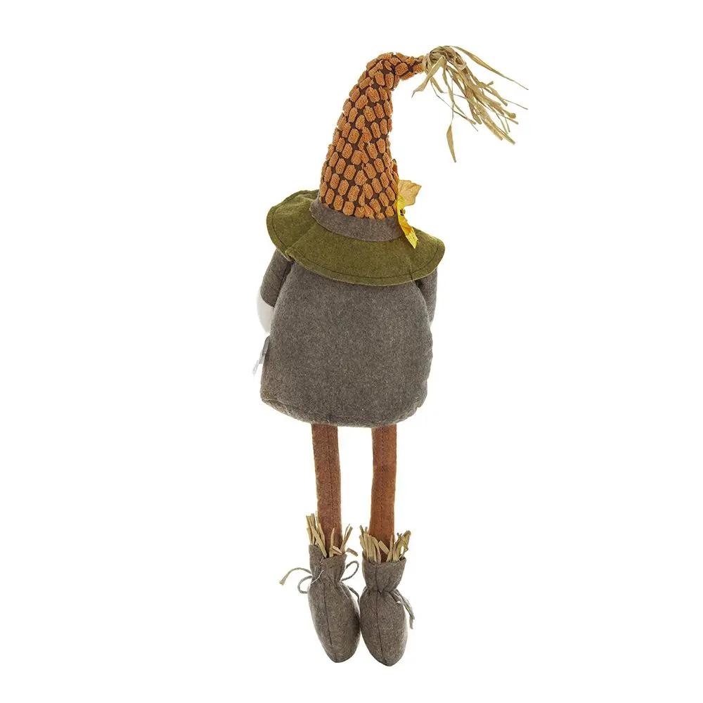 Sitting Gnome With Maple Leaf, For Holiday Harvest Festival Fall Festival & Thanksgiving Table Decorations (Set of 2) - Orange Multi by Unique Piece Furniture