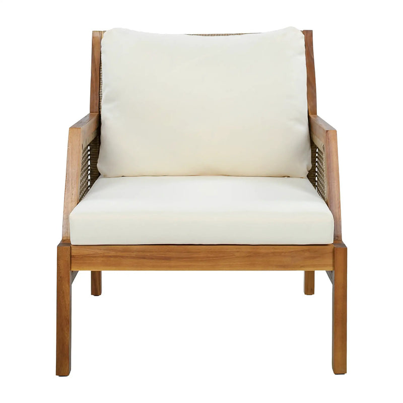 Acacia Wood Patio Furniture Club Chair with Outdoor Wicker by HouseOfZazla