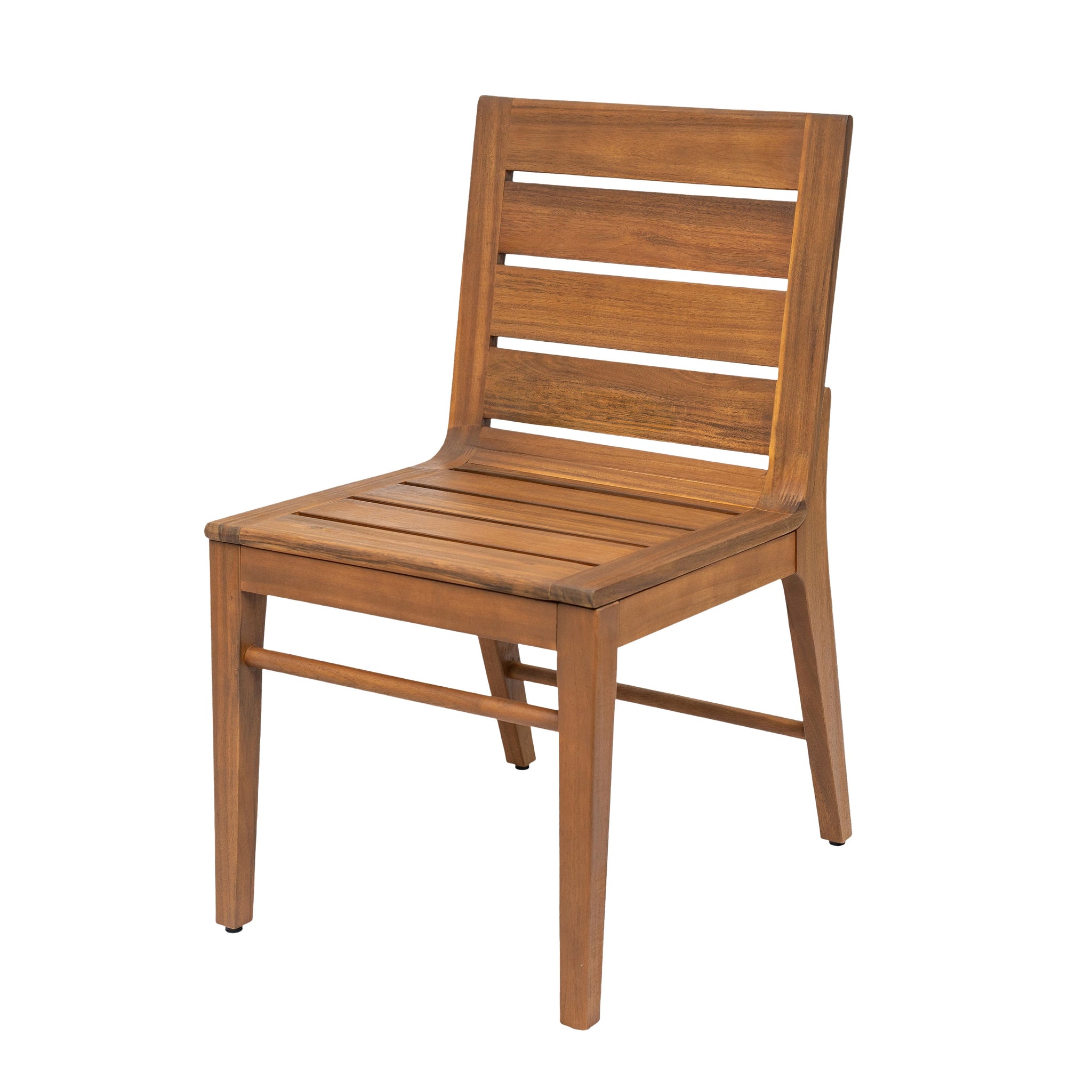 7 Piece Outdoor Acacia Wood Dining Set, 71" Teak Finish Rectangular Table with 6 Slatted Back Chairs by HouseOfZazla
