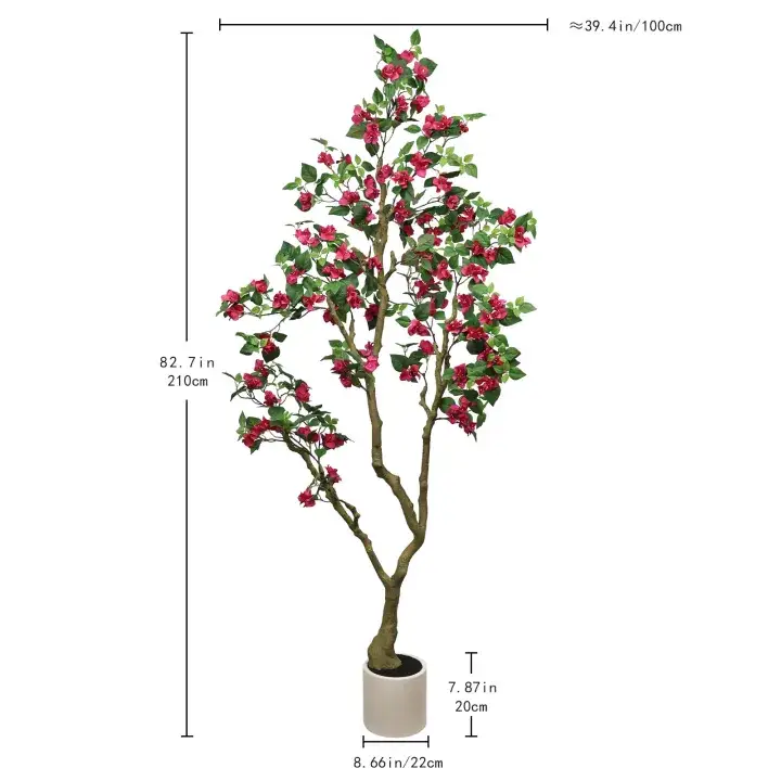 7Ft Artificial Bougainvillea Tree with Realistic Rose by HouseOfZazla