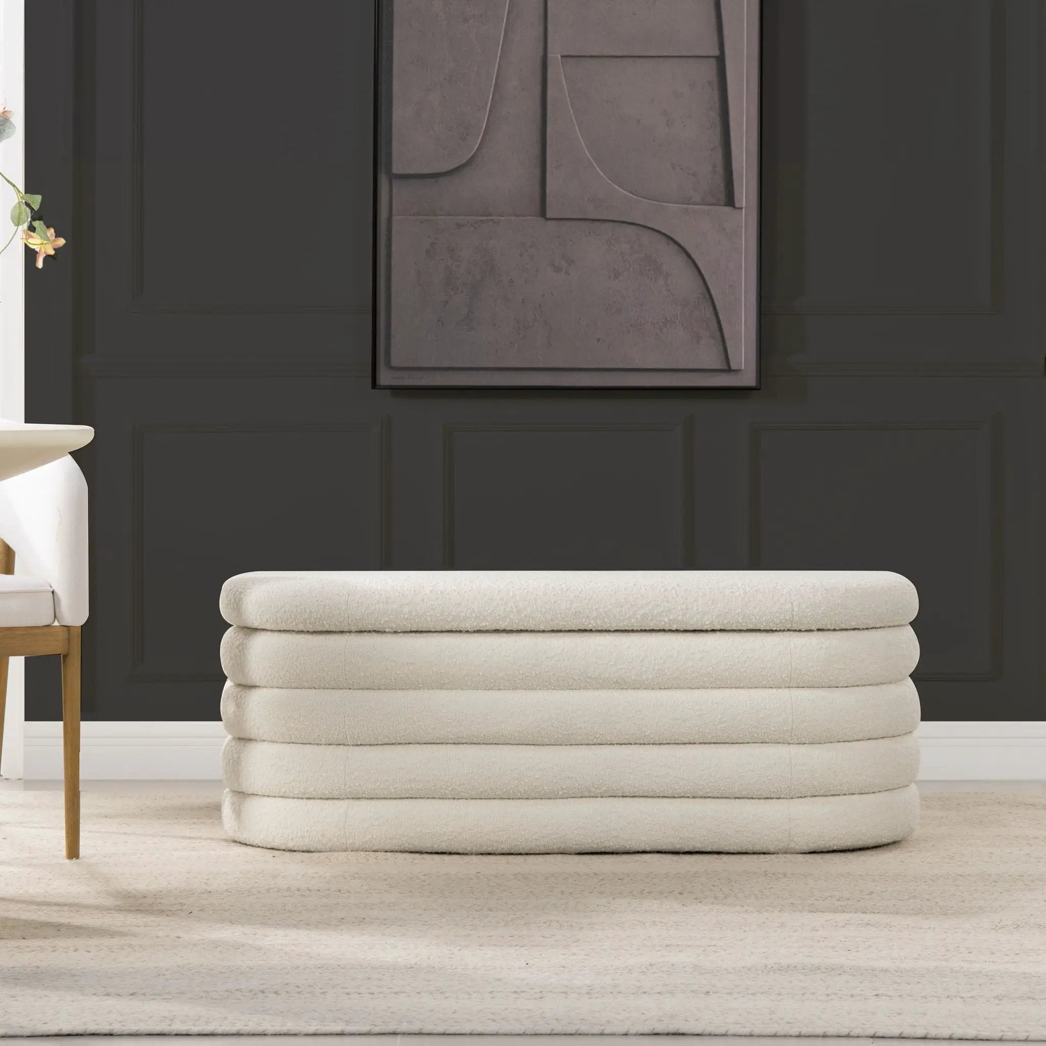 Fuji - Upholstered Oval Storage Bench by Unique Piece Furniture