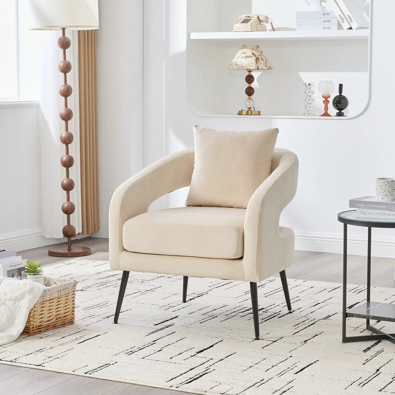Open Back Accent Chair, Round Sofa Lounge Armchair by HouseOfZazla