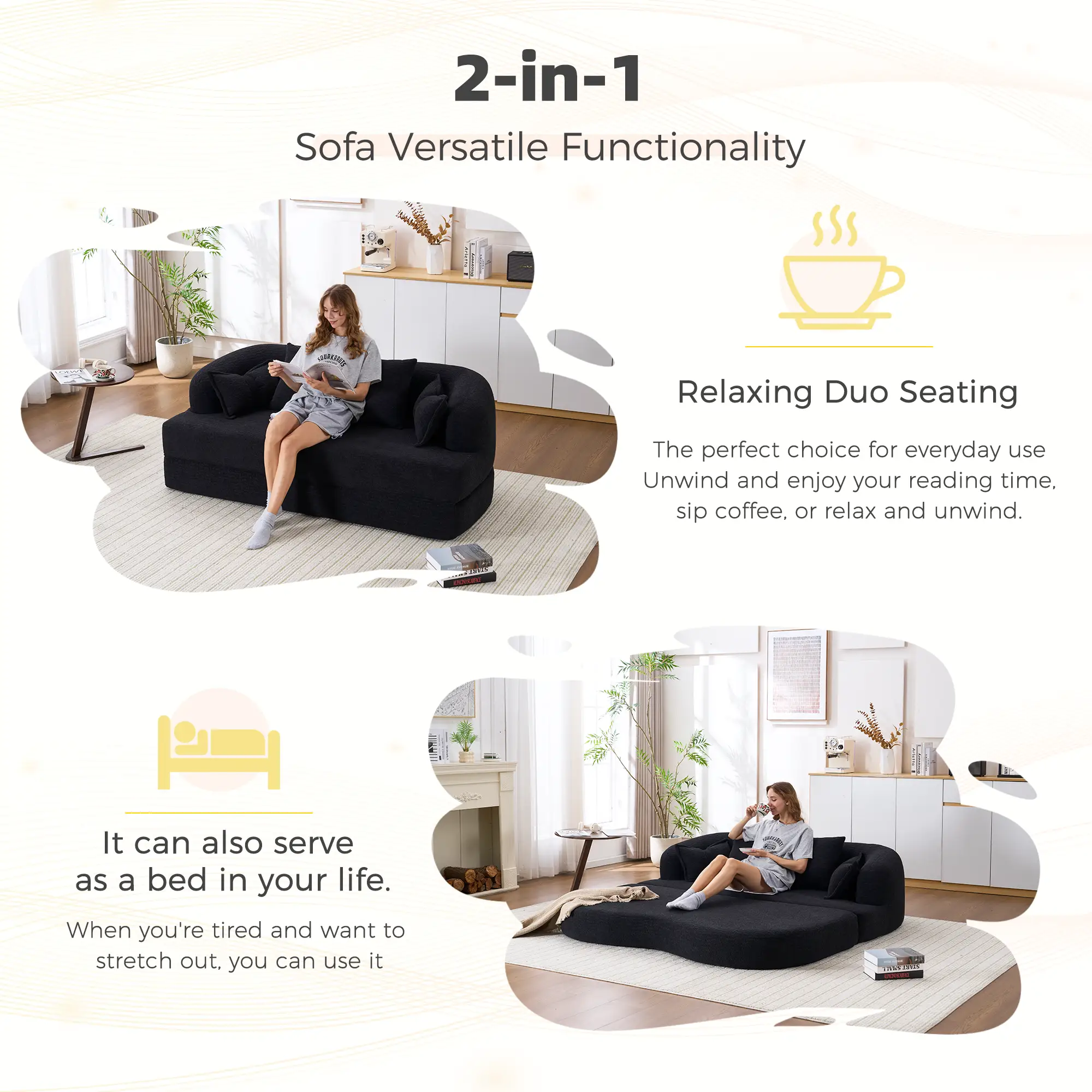2-in-1 Foldable Sofa Bed by HouseOfZazla