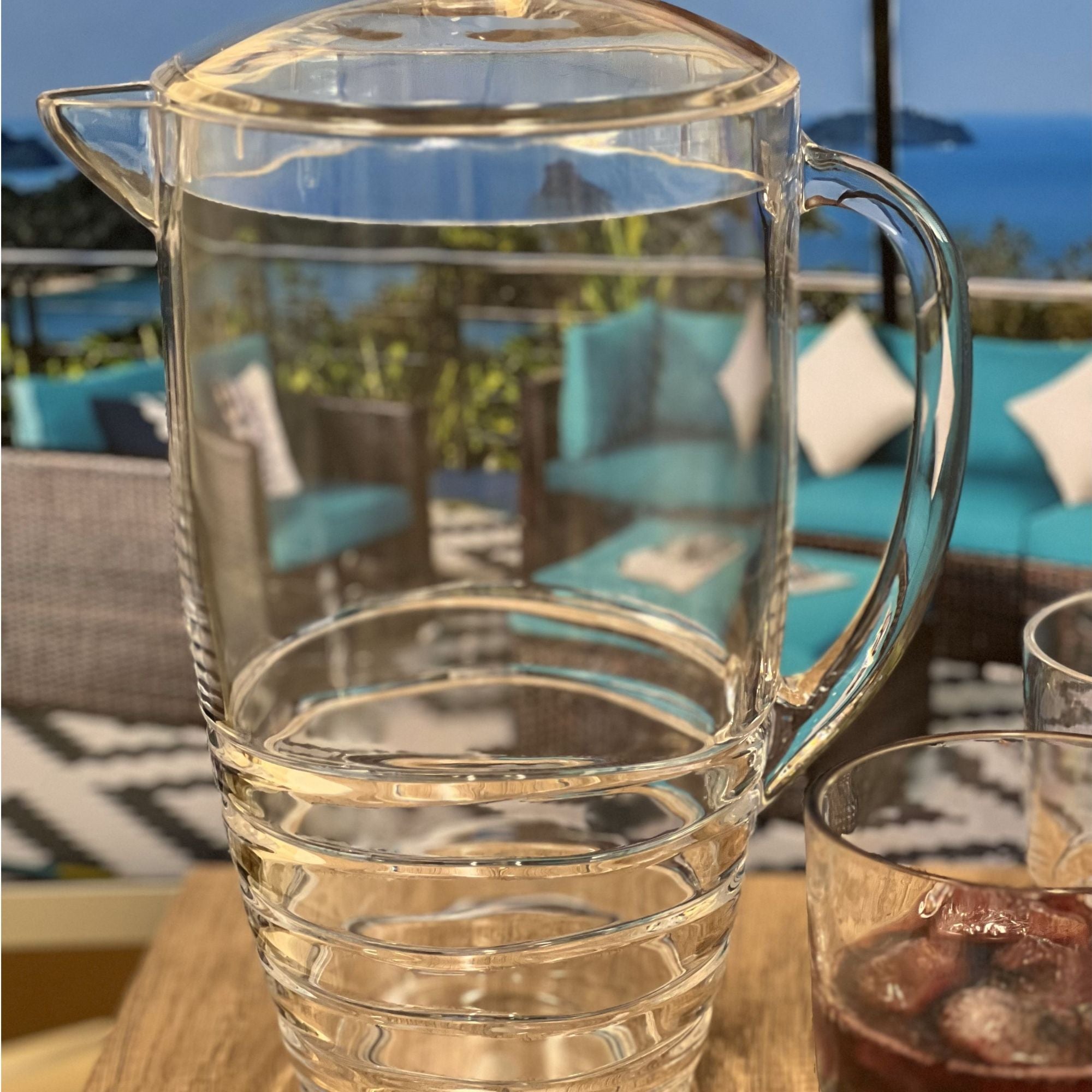 Swirl Unbreakable Plastic Water Pitcher With Lid And Spout by HouseOfZazla