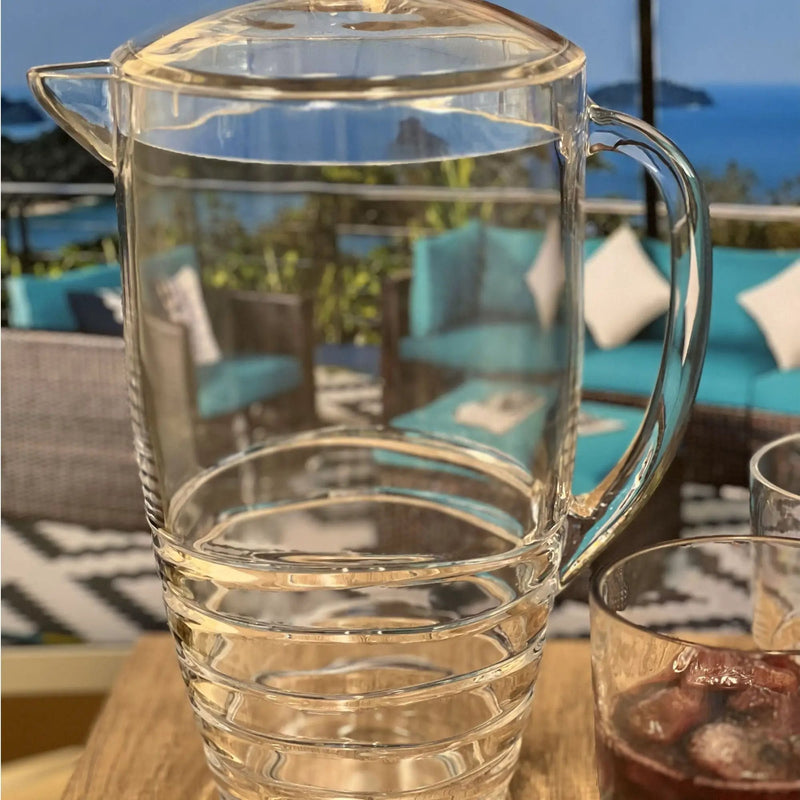 Swirl Unbreakable Plastic Water Pitcher With Lid And Spout by HouseOfZazla