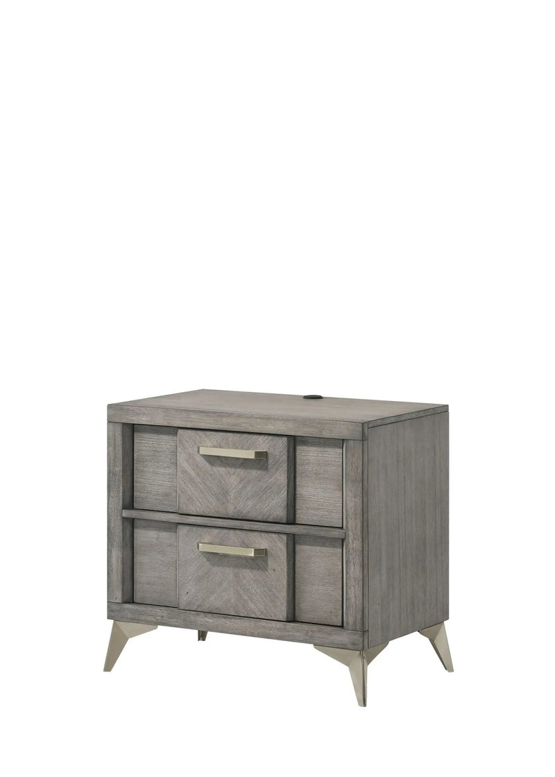 2 Drawer Night Bookmatched Veneers - Gray by HouseOfZazla