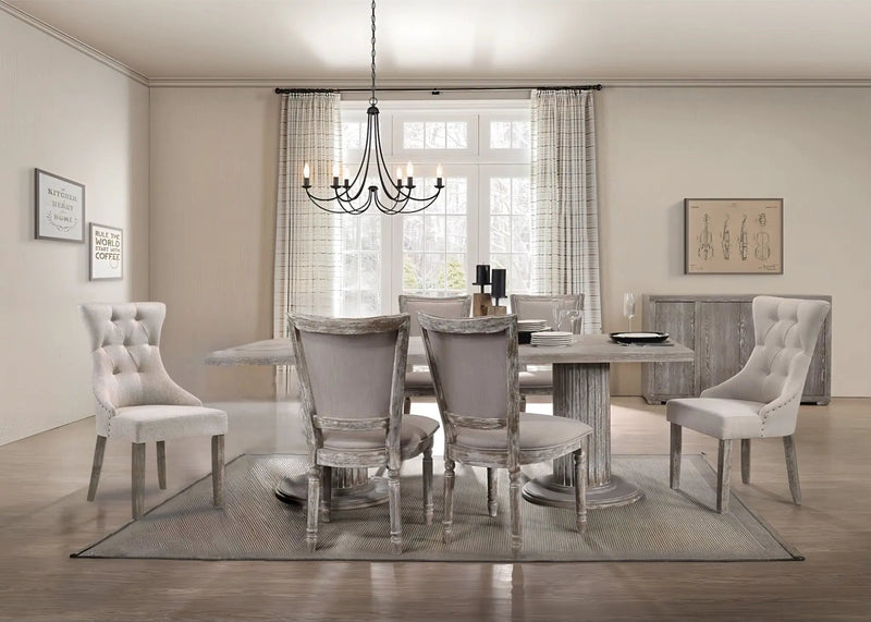 Gabrian - 7 Pieces Dining Room Set, Reclaimed - Beige / Gray by Unique Piece Furniture