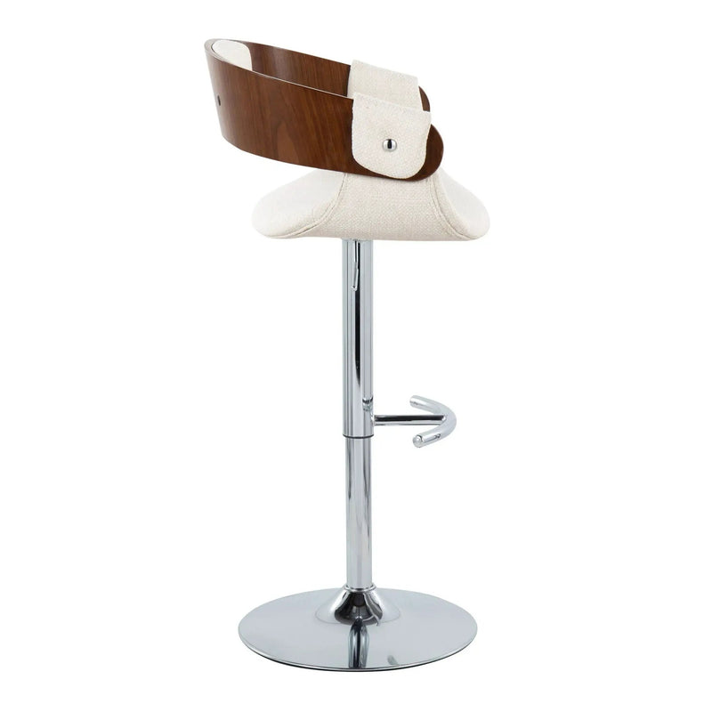 Elisa - Mid Century Modern Adjustable Barstool With Swivel With Rounded T Footrest (Set of 2) by Unique Piece Furniture