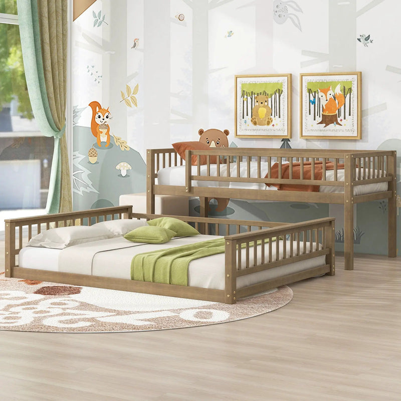 Bunk Bed With Ladder And Guardrails by Unique Piece Furniture