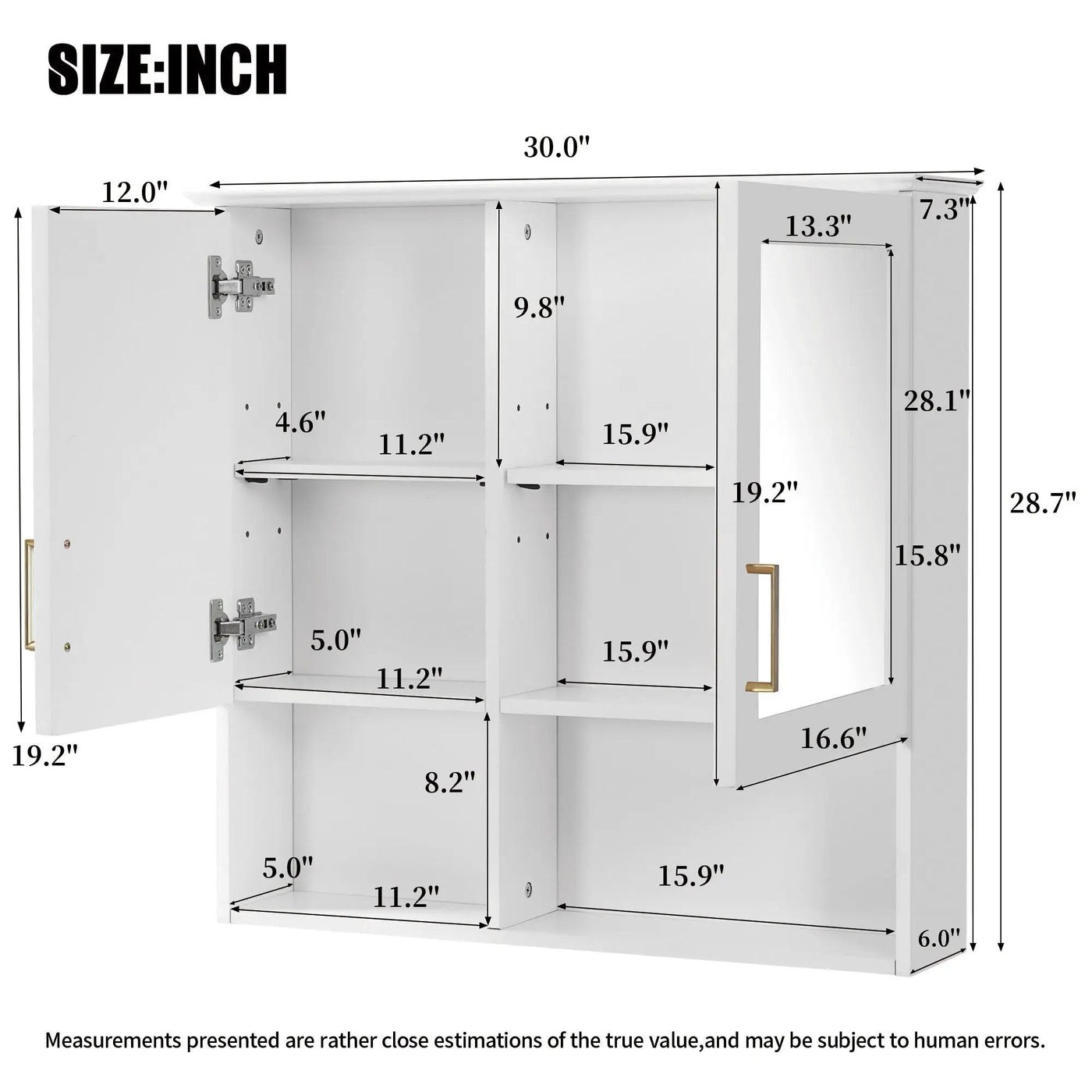 2 In 1 Wall-Mounted Mirror Cabinet With Adjustable Shelves by HouseOfZazla