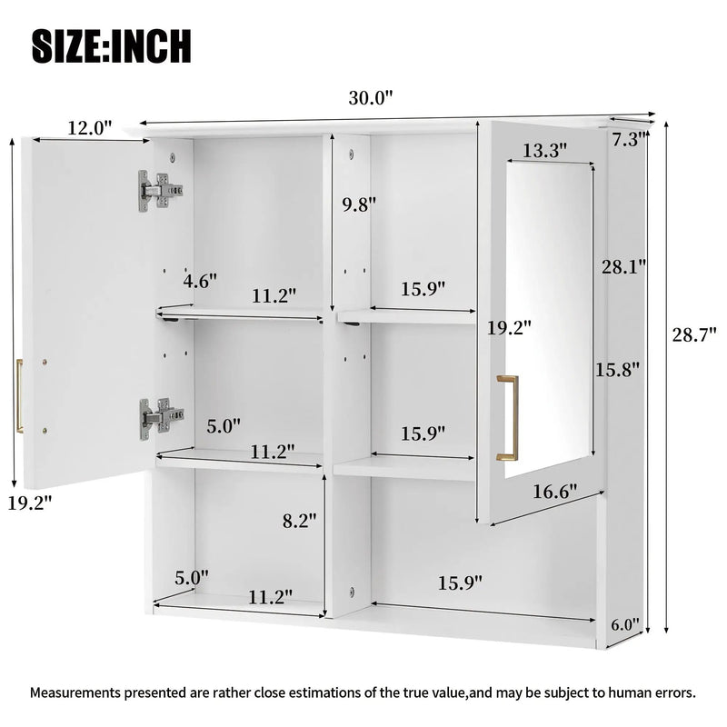 2 In 1 Wall-Mounted Mirror Cabinet With Adjustable Shelves by HouseOfZazla