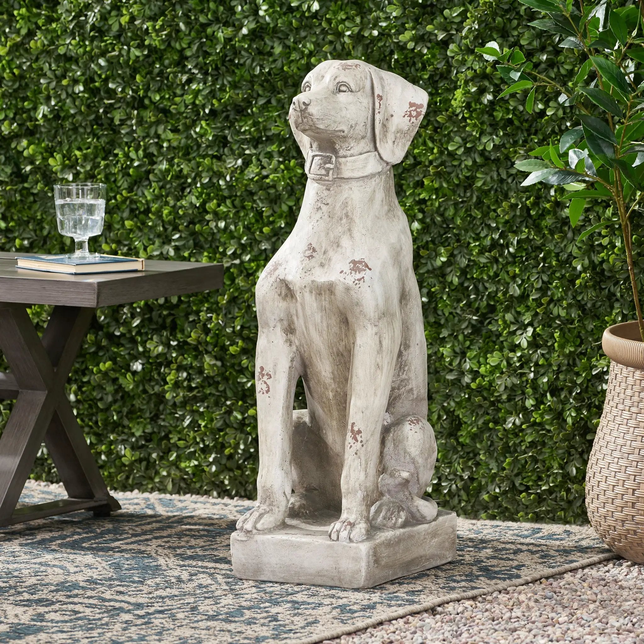 MGO Dog Decor Outdoor Dog Statue, Antique by HouseOfZazla