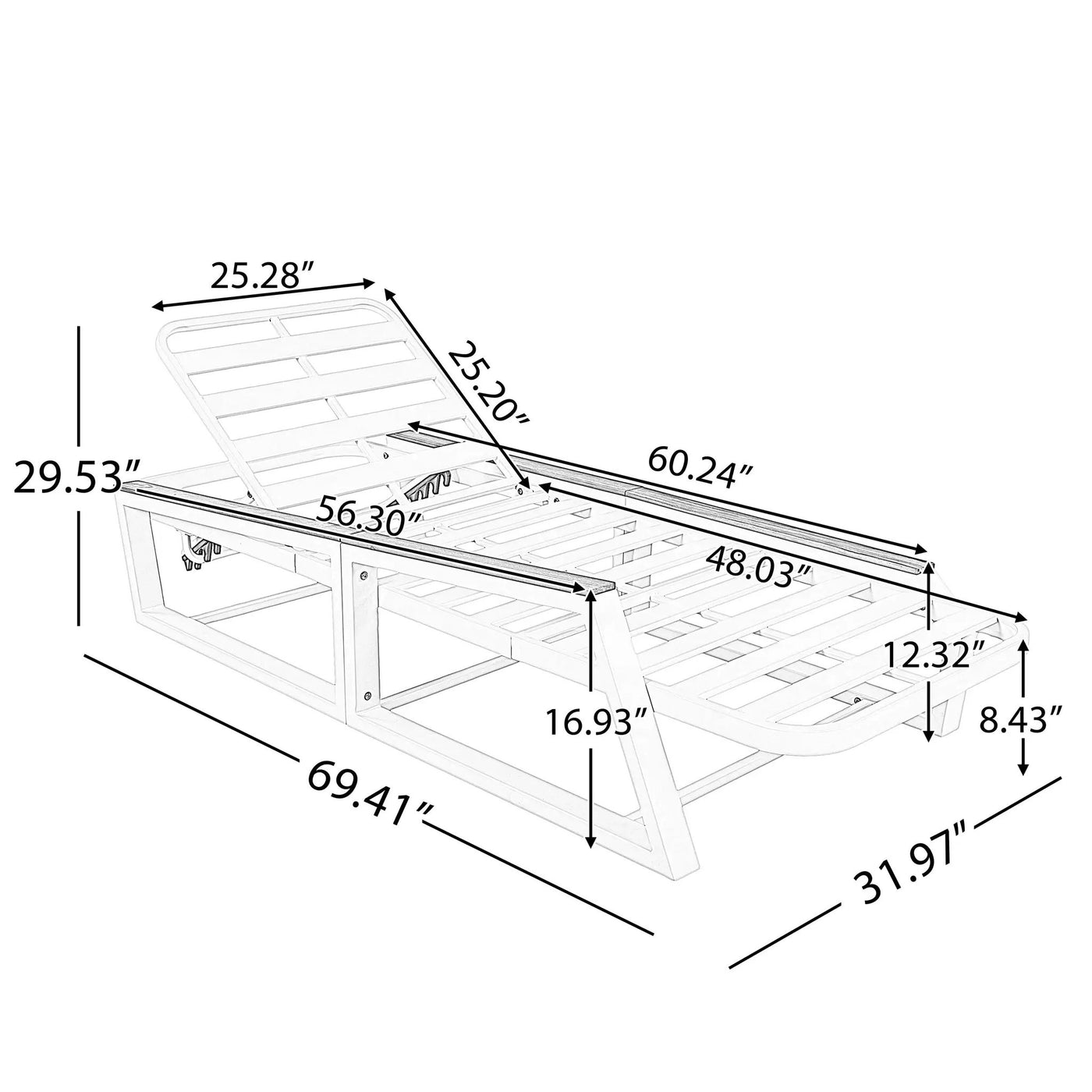 Adjustable 5-Position Outdoor Chaise Lounge by HouseOfZazla