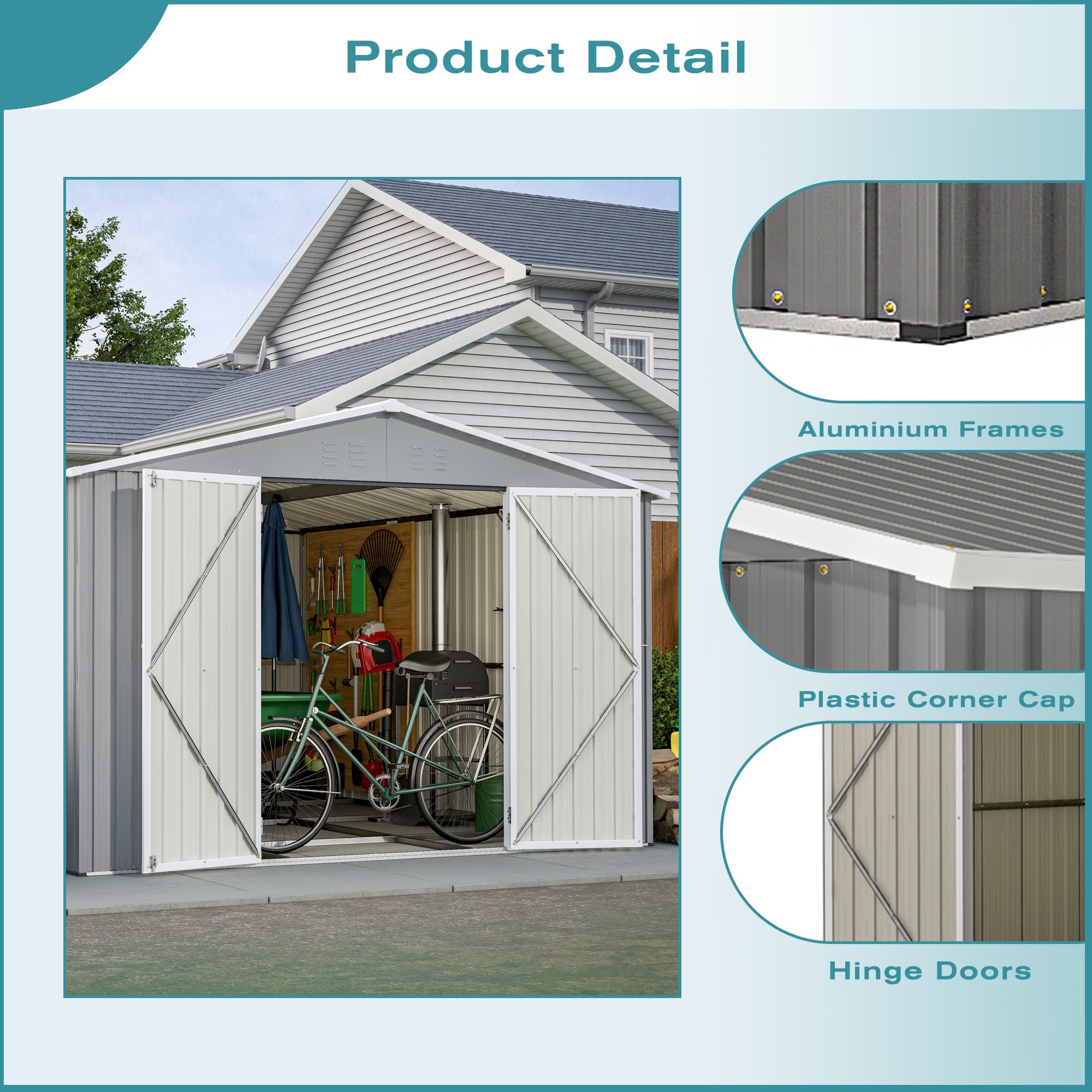 10 x 12 ft. Outdoor Storage Shed with Floor Frame Kit by HouseOfZazla